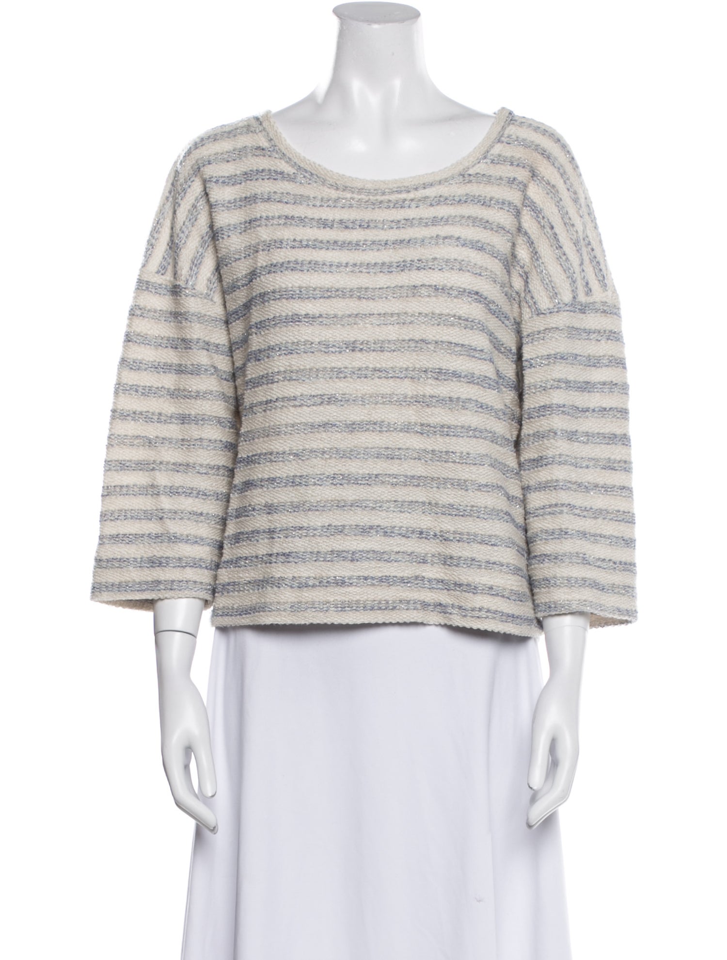 L'Agence Striped Scoop Neck Sweater