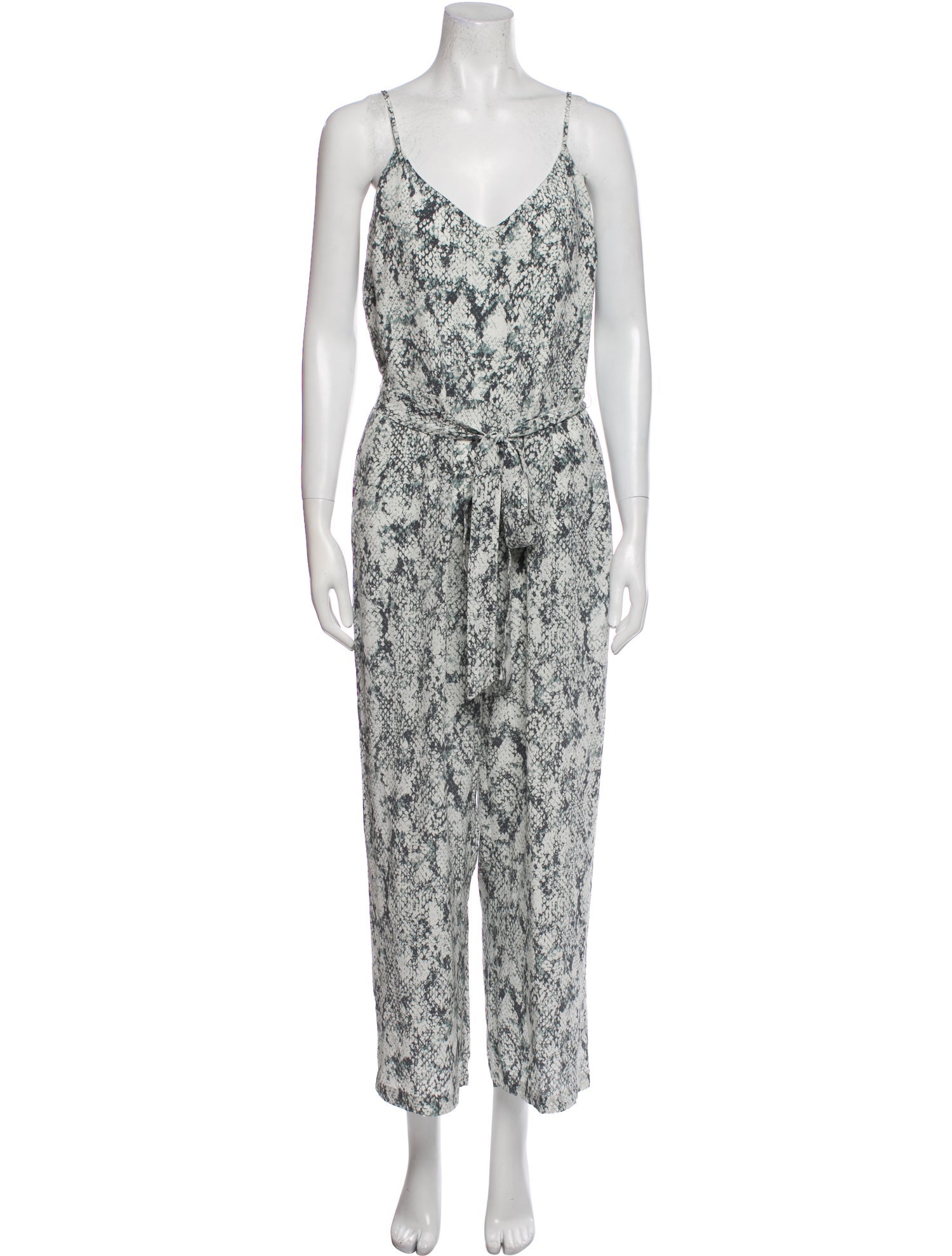 L'Agence Silk Animal Print Jumpsuit