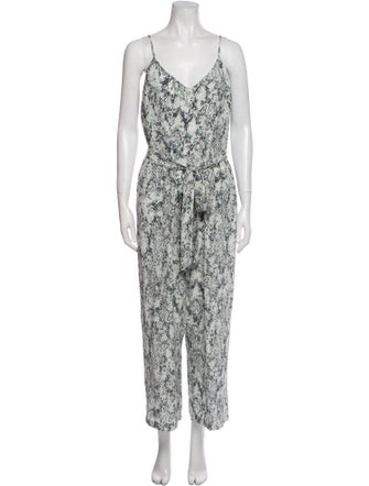 L'Agence Silk Animal Print Jumpsuit