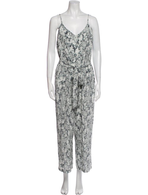 L'Agence Silk Animal Print Jumpsuit