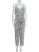 L'Agence Silk Animal Print Jumpsuit