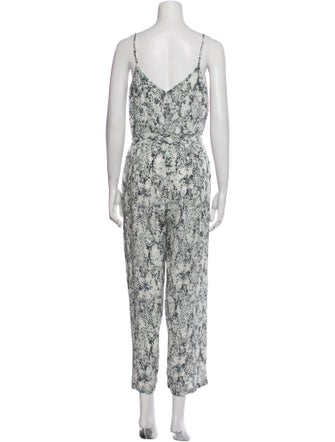 L'Agence Silk Animal Print Jumpsuit