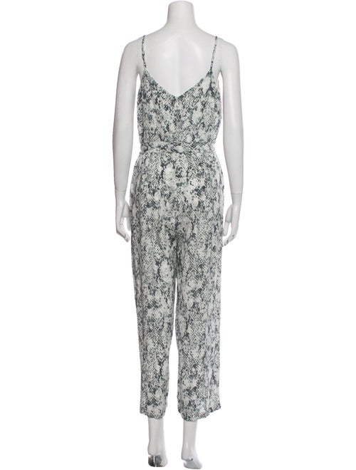L'Agence Silk Animal Print Jumpsuit