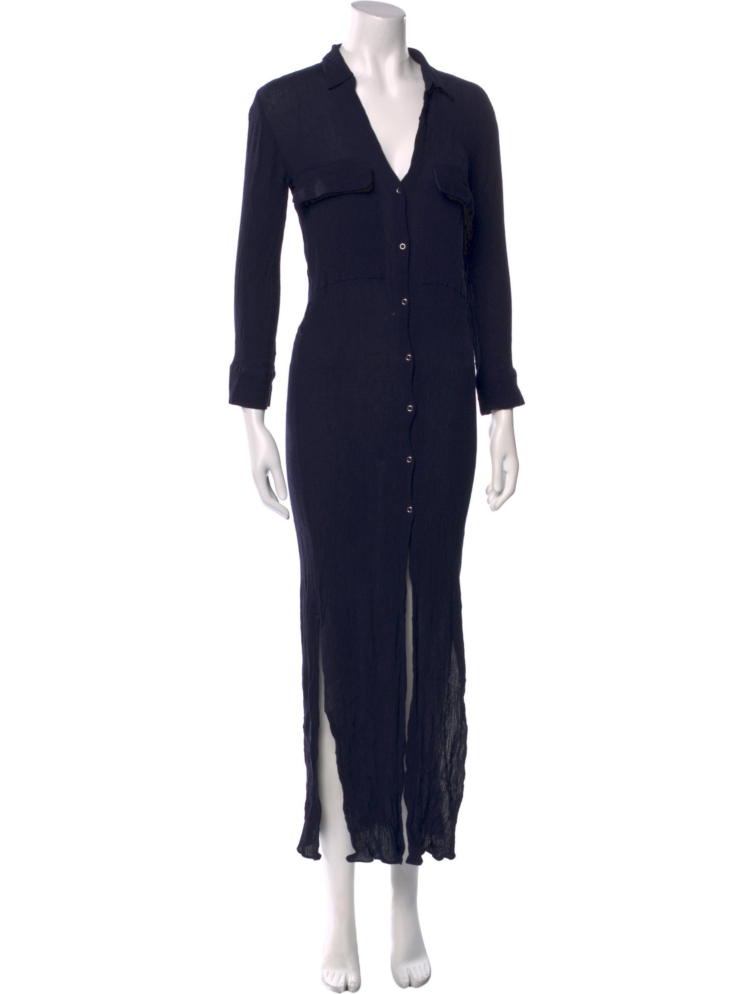 L'Agence V-Neck Long Dress