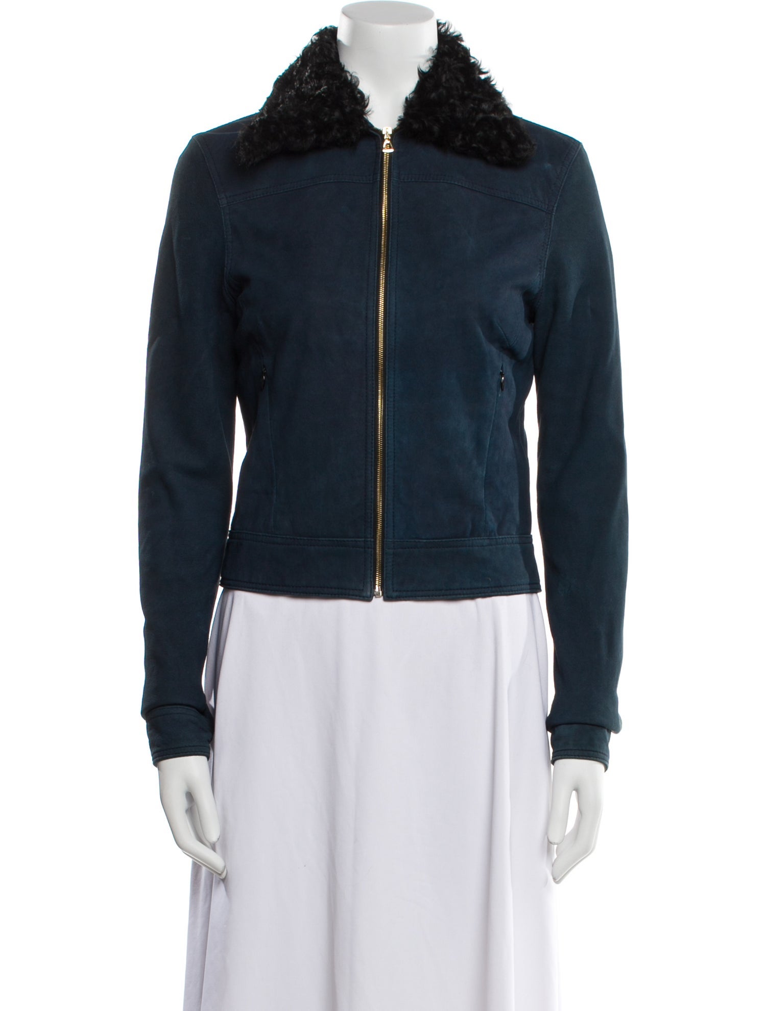 L'Agence Leather Fur Jacket