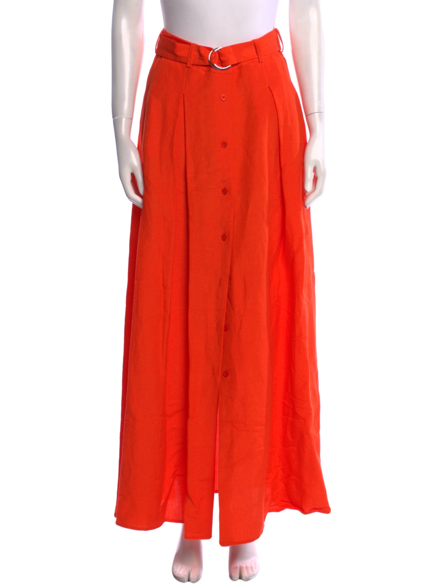 L'Agence Linen Midi Length Skirt