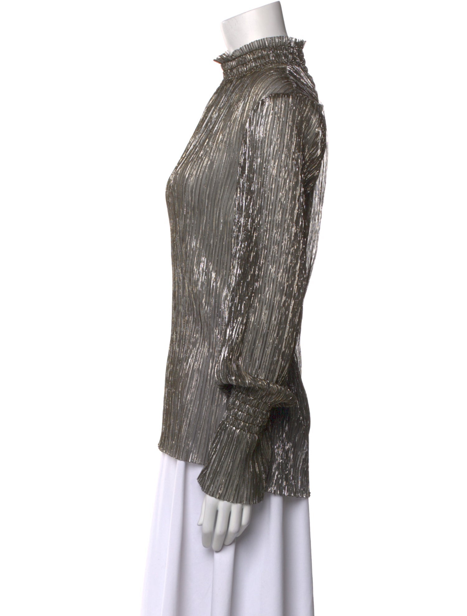 L'Agence Printed Mock Neck Blouse