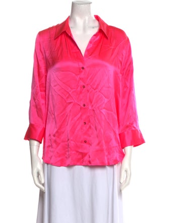 L'Agence Silk Three-Quarter Sleeve Blouse