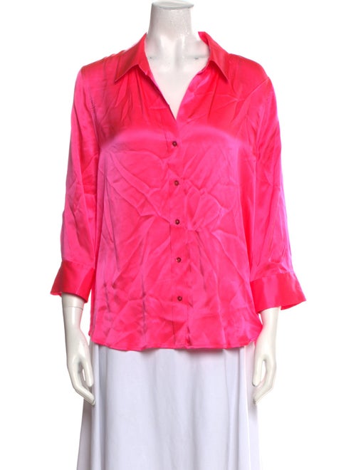 L'Agence Silk Three-Quarter Sleeve Blouse