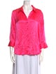 L'Agence Silk Three-Quarter Sleeve Blouse