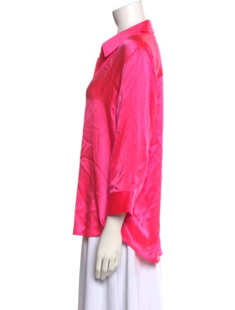 L'Agence Silk Three-Quarter Sleeve Blouse