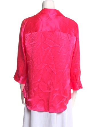 L'Agence Silk Three-Quarter Sleeve Blouse