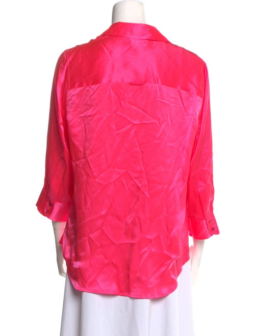 L'Agence Silk Three-Quarter Sleeve Blouse