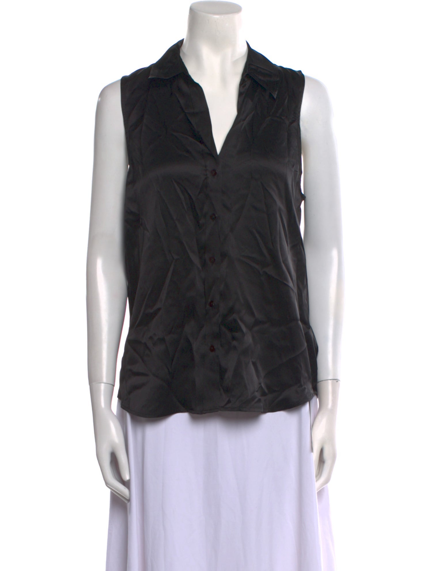 L'Agence Silk Sleeveless Polo