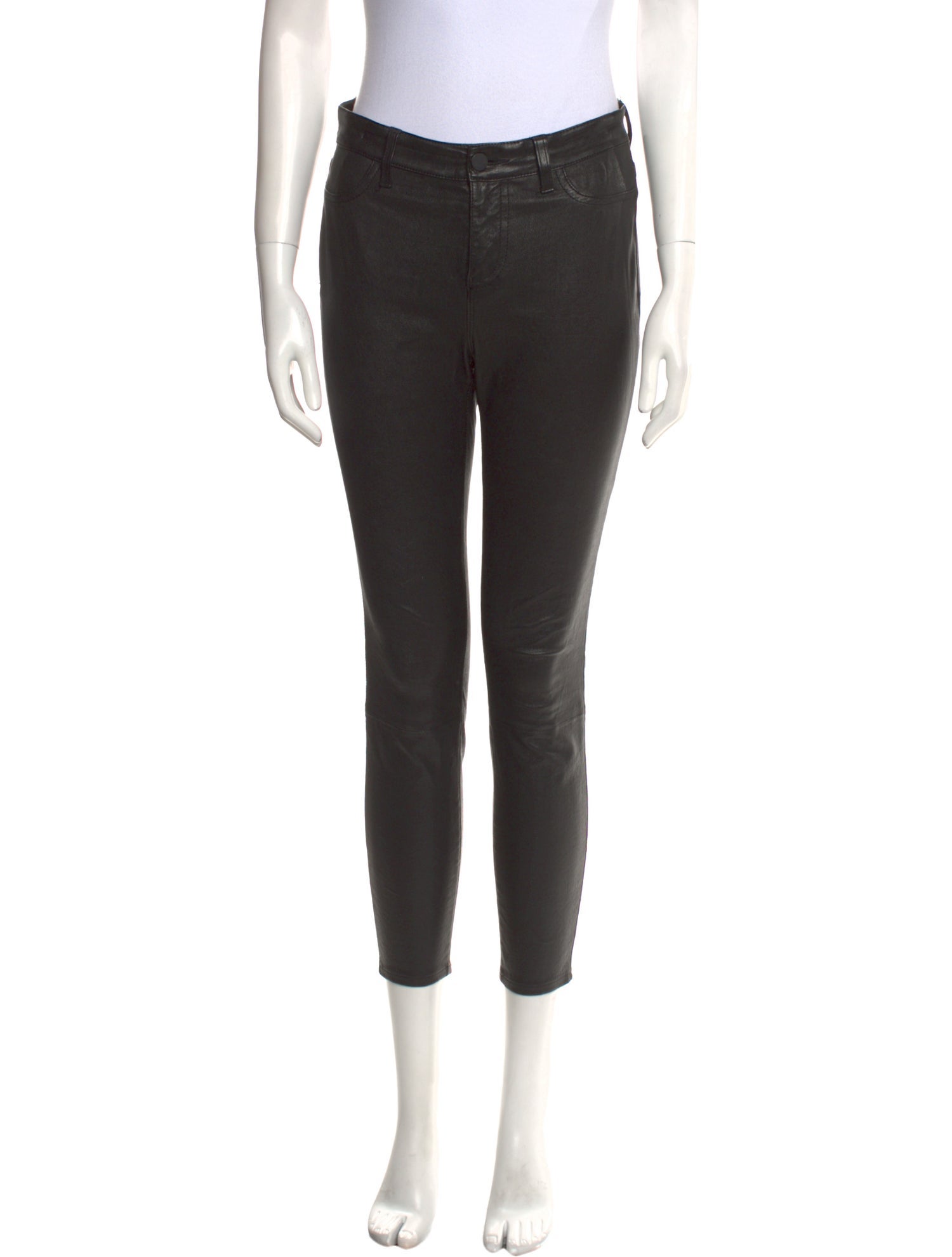 L'Agence Lamb Leather Skinny Leg Pants