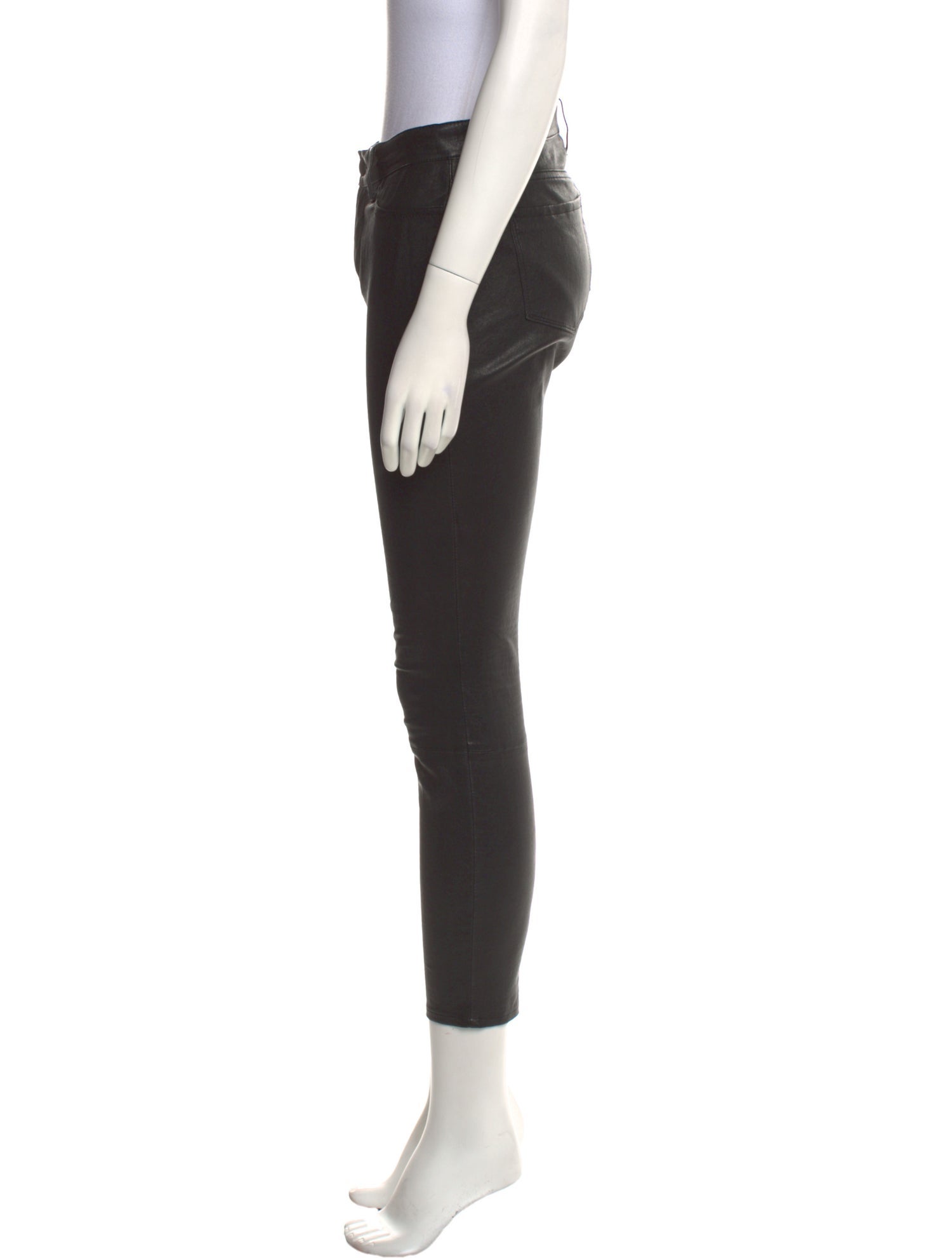 L'Agence Lamb Leather Skinny Leg Pants