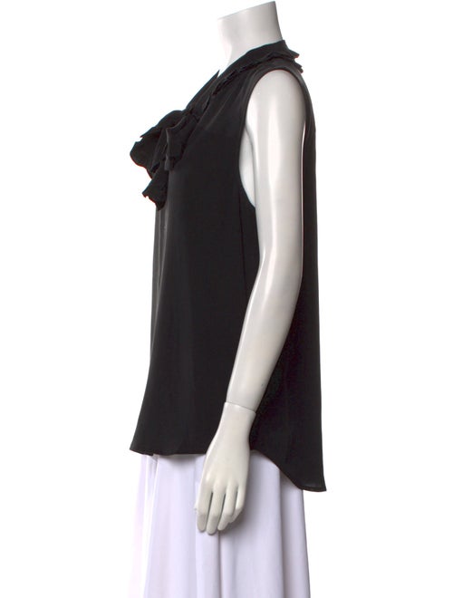 L'Agence Silk Tie Neck Button-Up Top