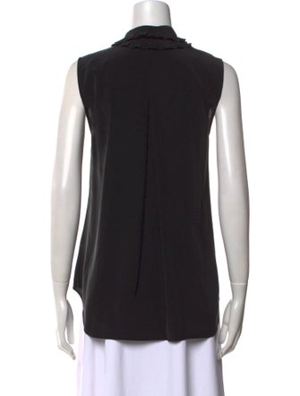 L'Agence Silk Tie Neck Button-Up Top