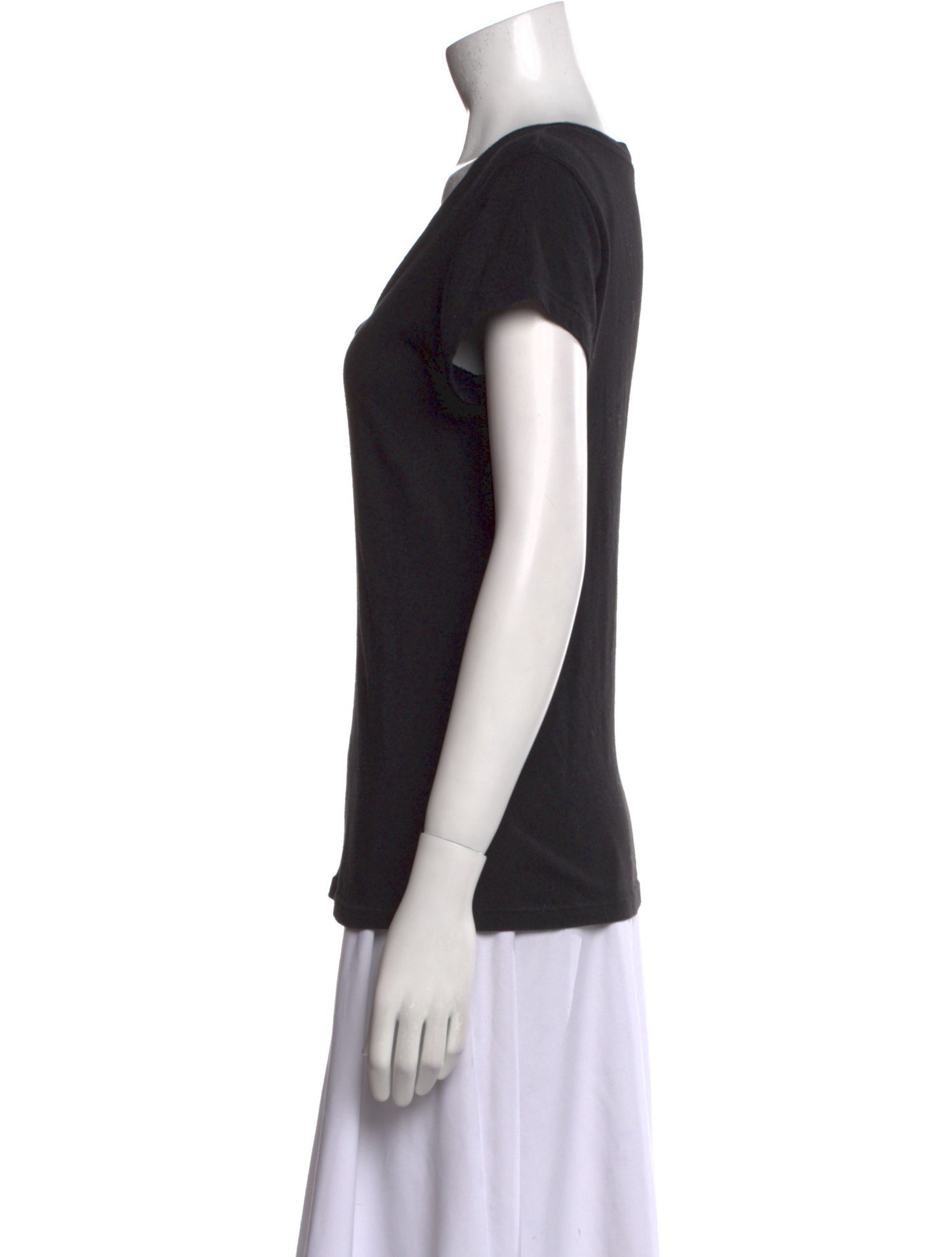 L'Agence V-Neck Short Sleeve T-Shirt