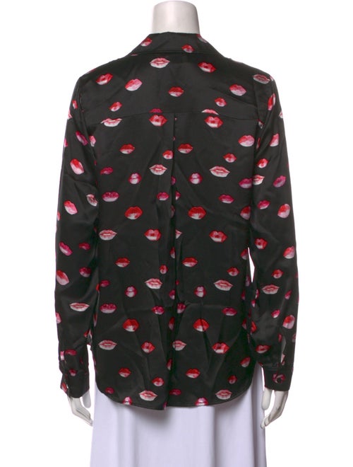 L'Agence Silk Printed Button-Up Top