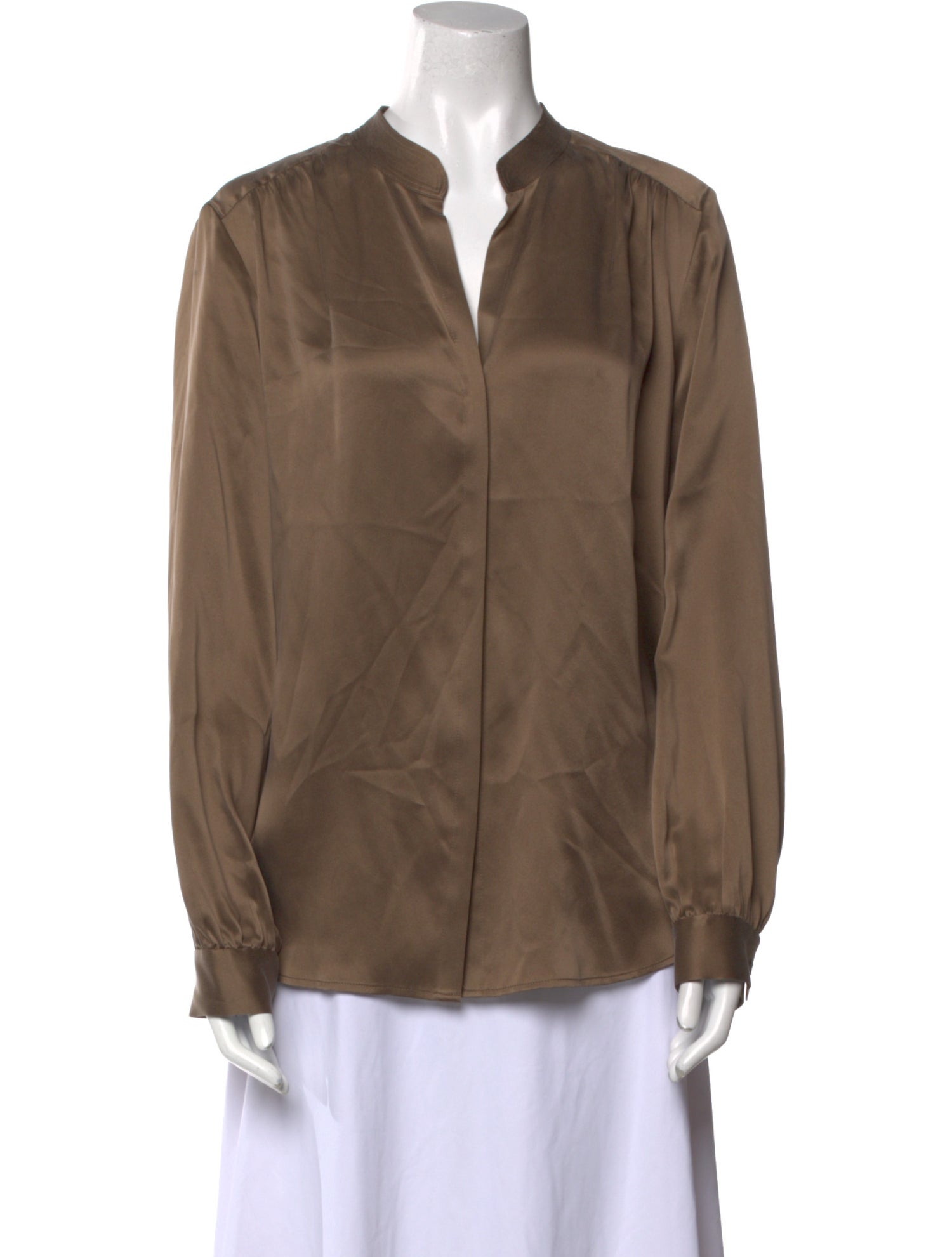 L'Agence Silk V-Neck Blouse