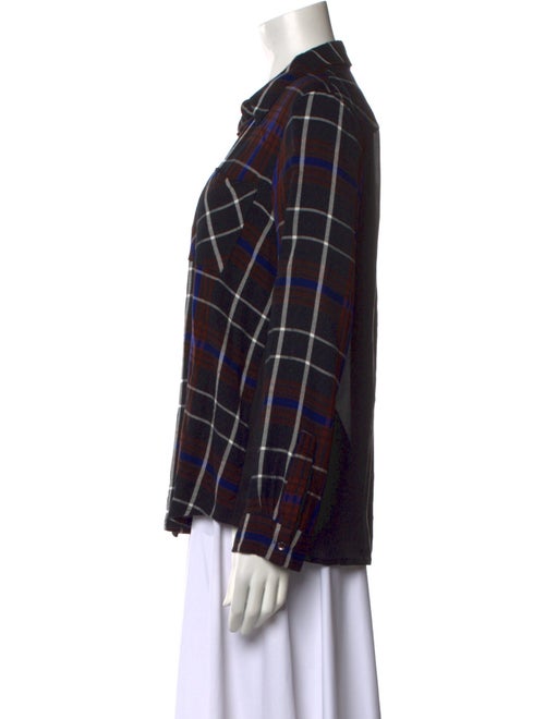 L'Agence Plaid Print Long Sleeve Button-Up Top