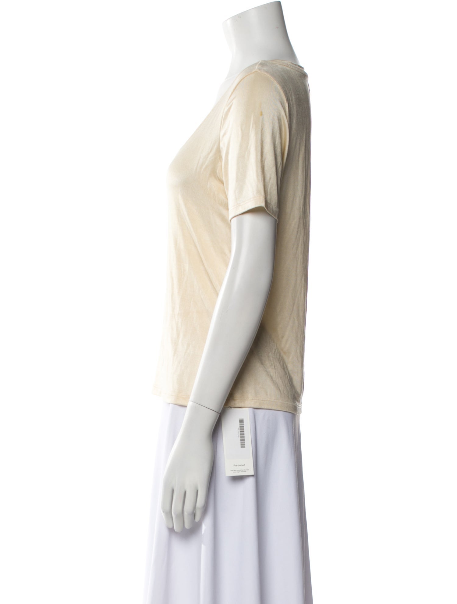 L'Agence Scoop Neck Short Sleeve T-Shirt