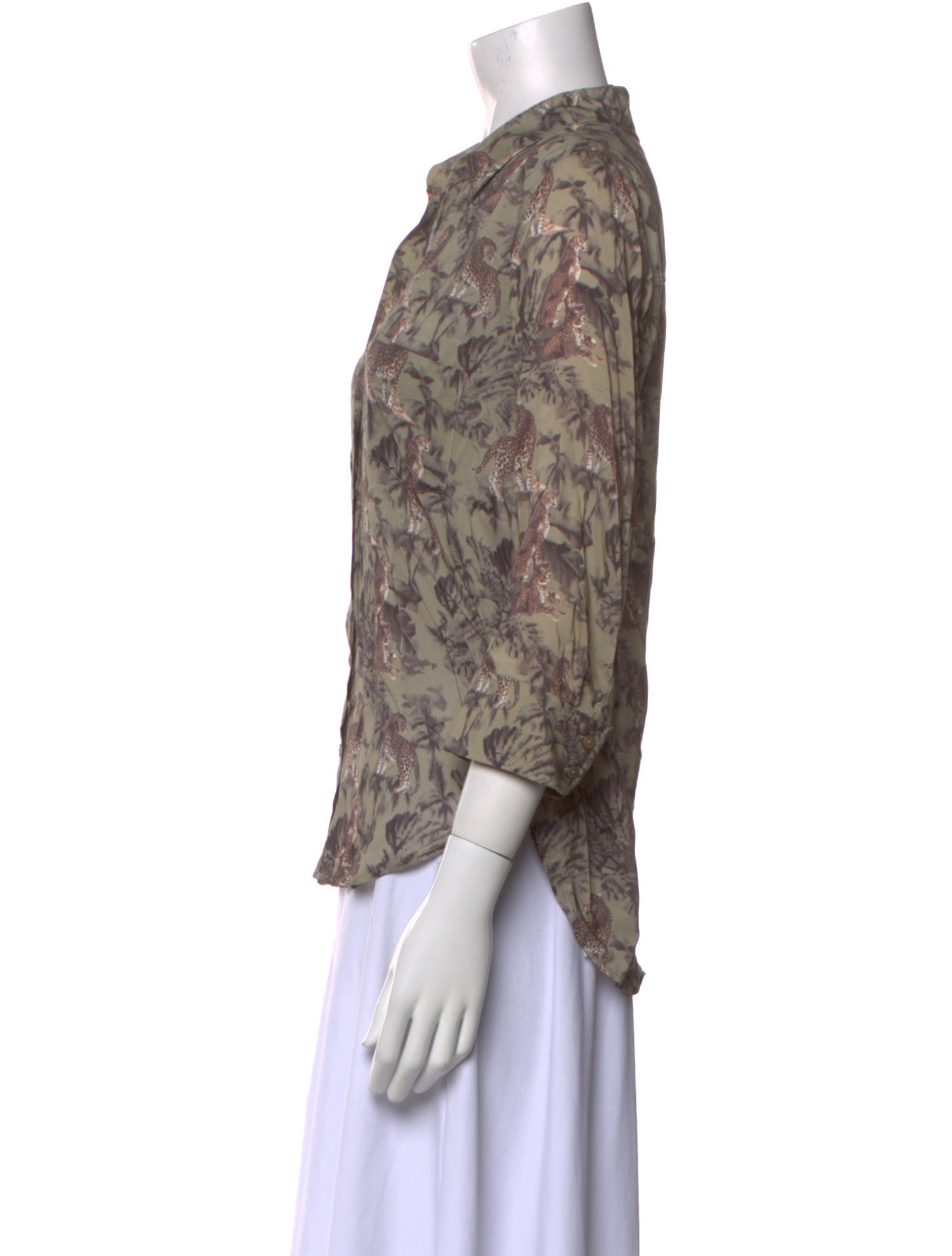 L'Agence Floral Print V-Neck Blouse