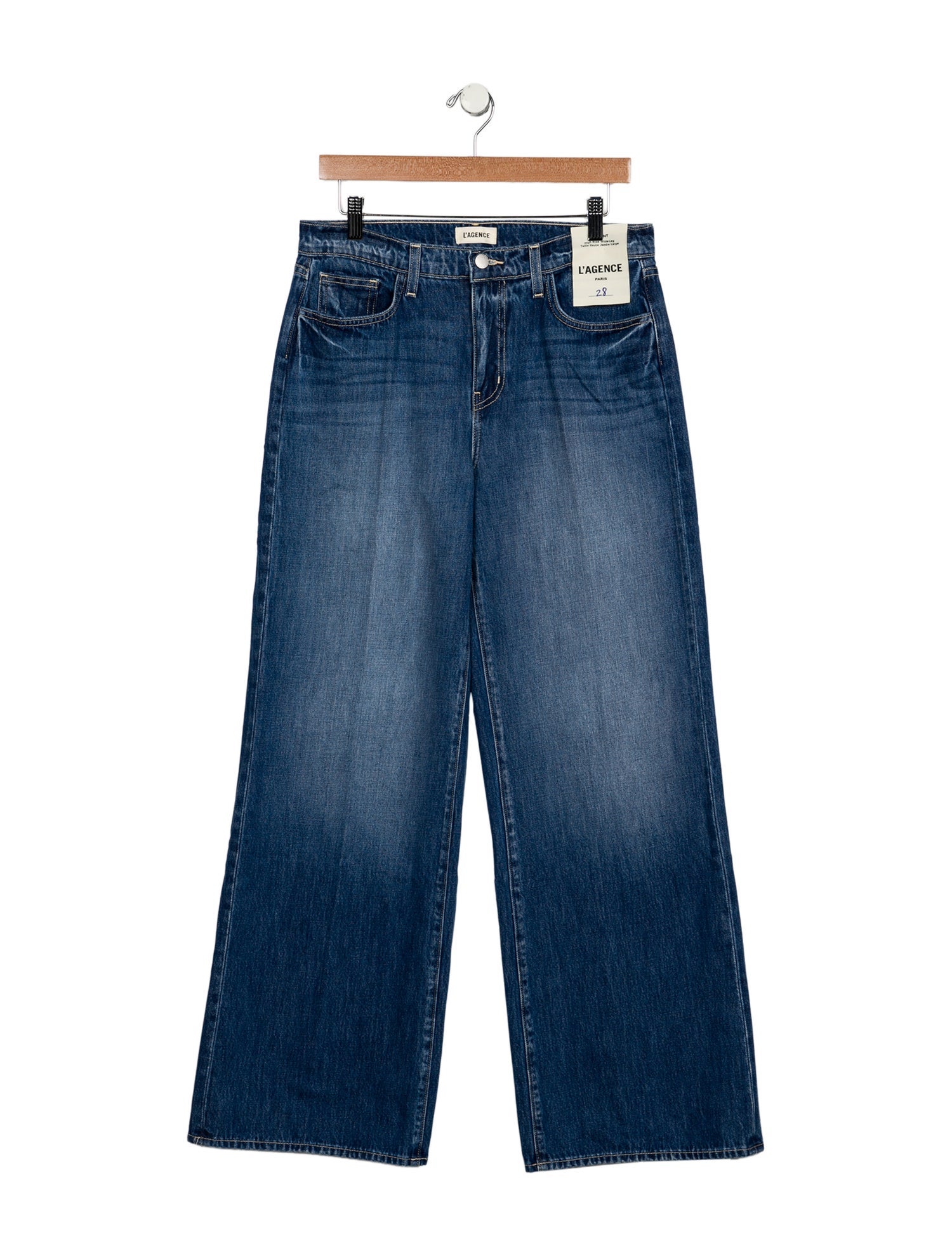 L'Agence Mid-Rise Wide Leg Jeans w/ Tags