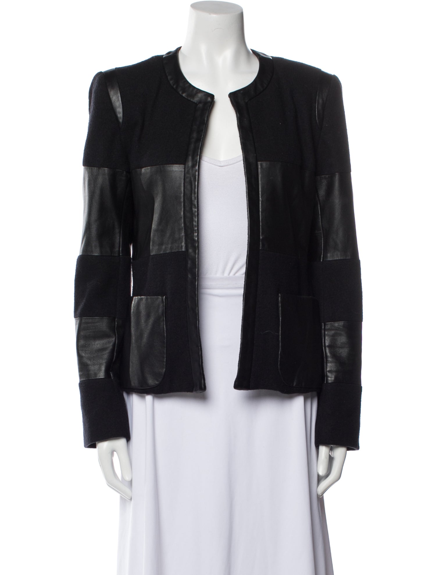 L'Agence Lamb Leather Blazer