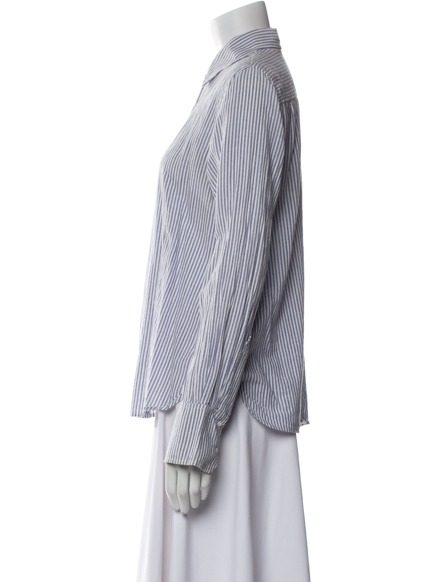 L'Agence Striped Long Sleeve Button-Up Top