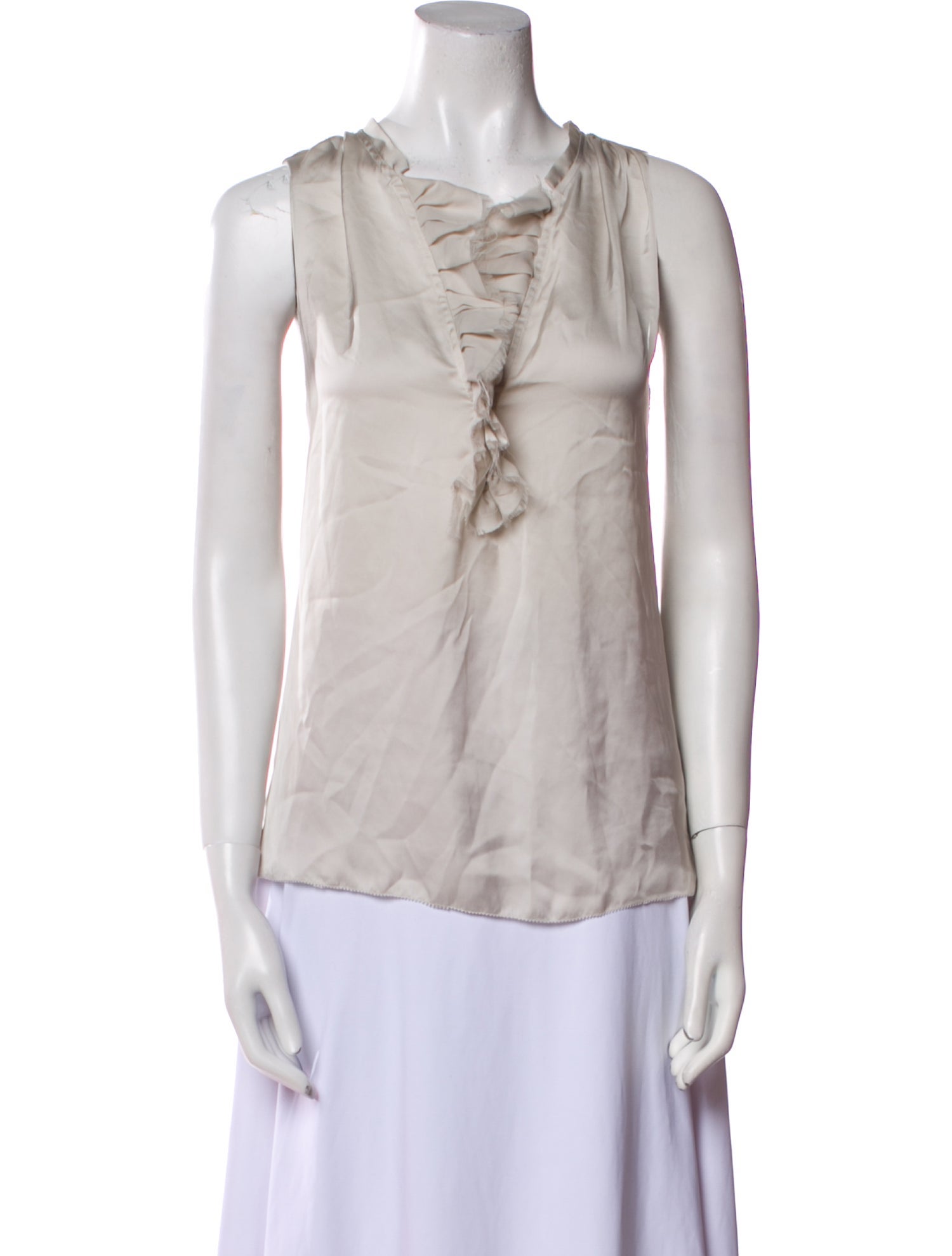 L'Agence Crew Neck Sleeveless Blouse