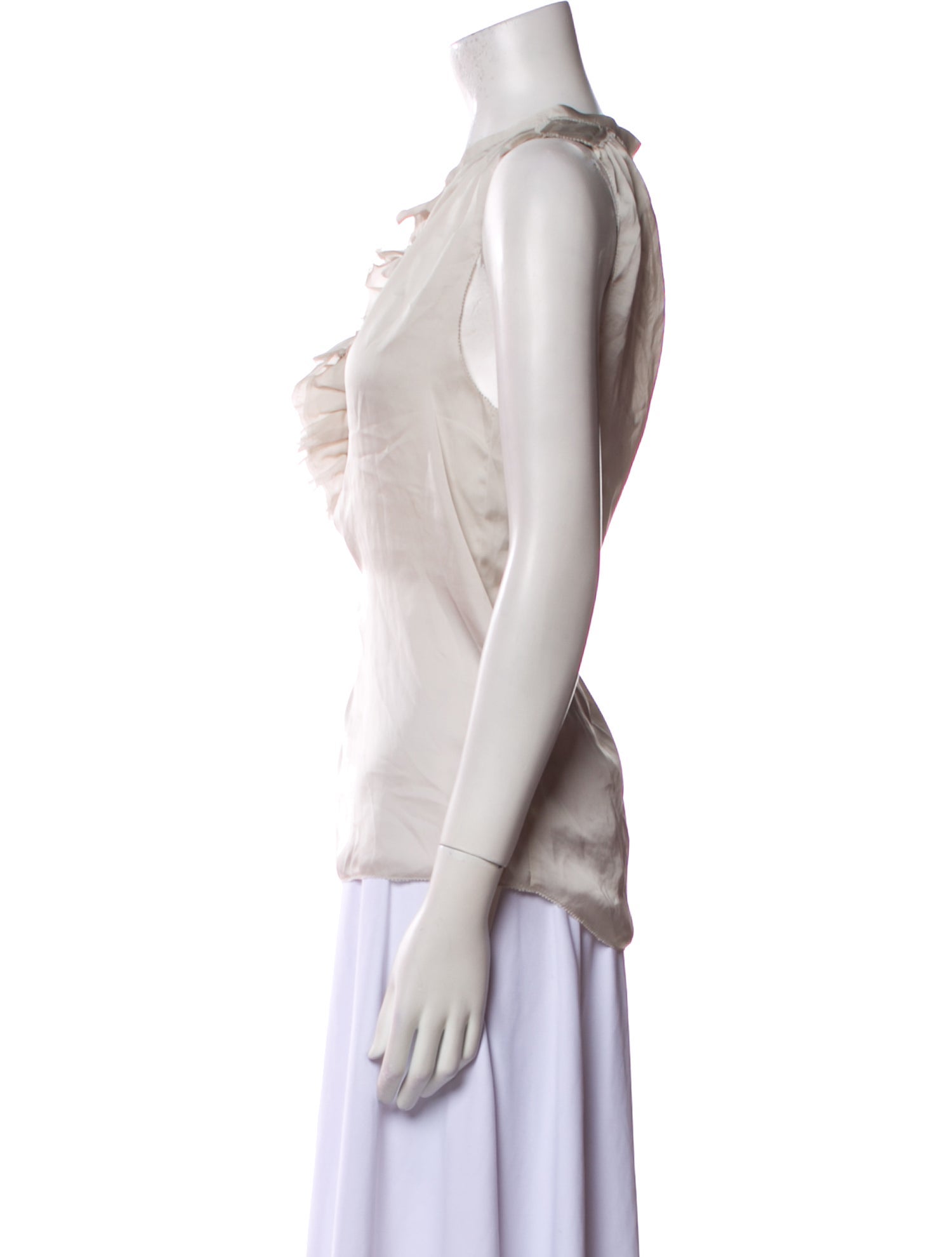 L'Agence Crew Neck Sleeveless Blouse