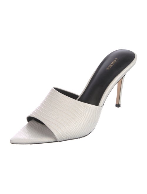 L'Agence Lizard Leather Trim Embellishment Slides