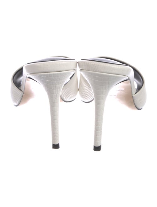 L'Agence Lizard Leather Trim Embellishment Slides