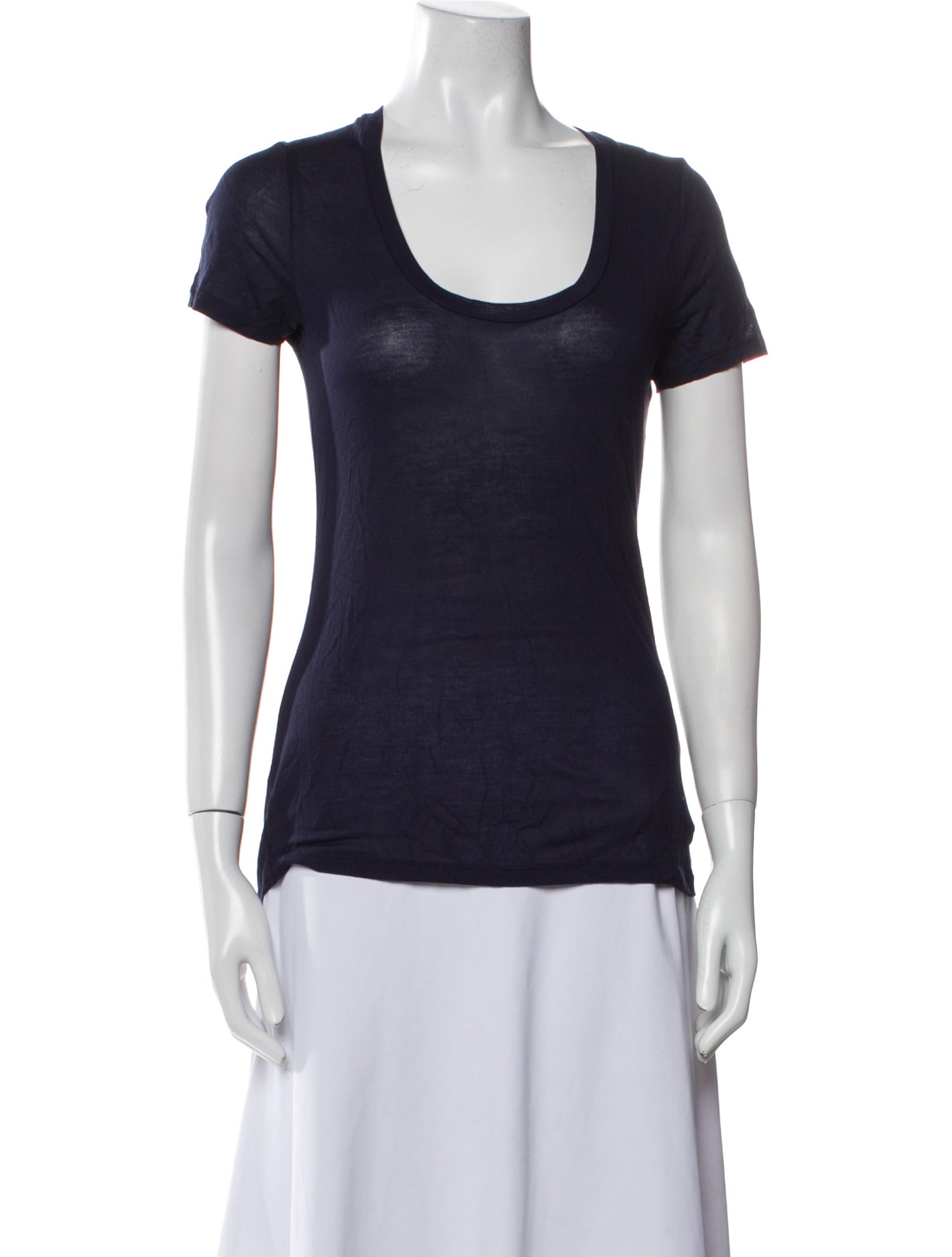 L'Agence Scoop Neck Short Sleeve T-Shirt