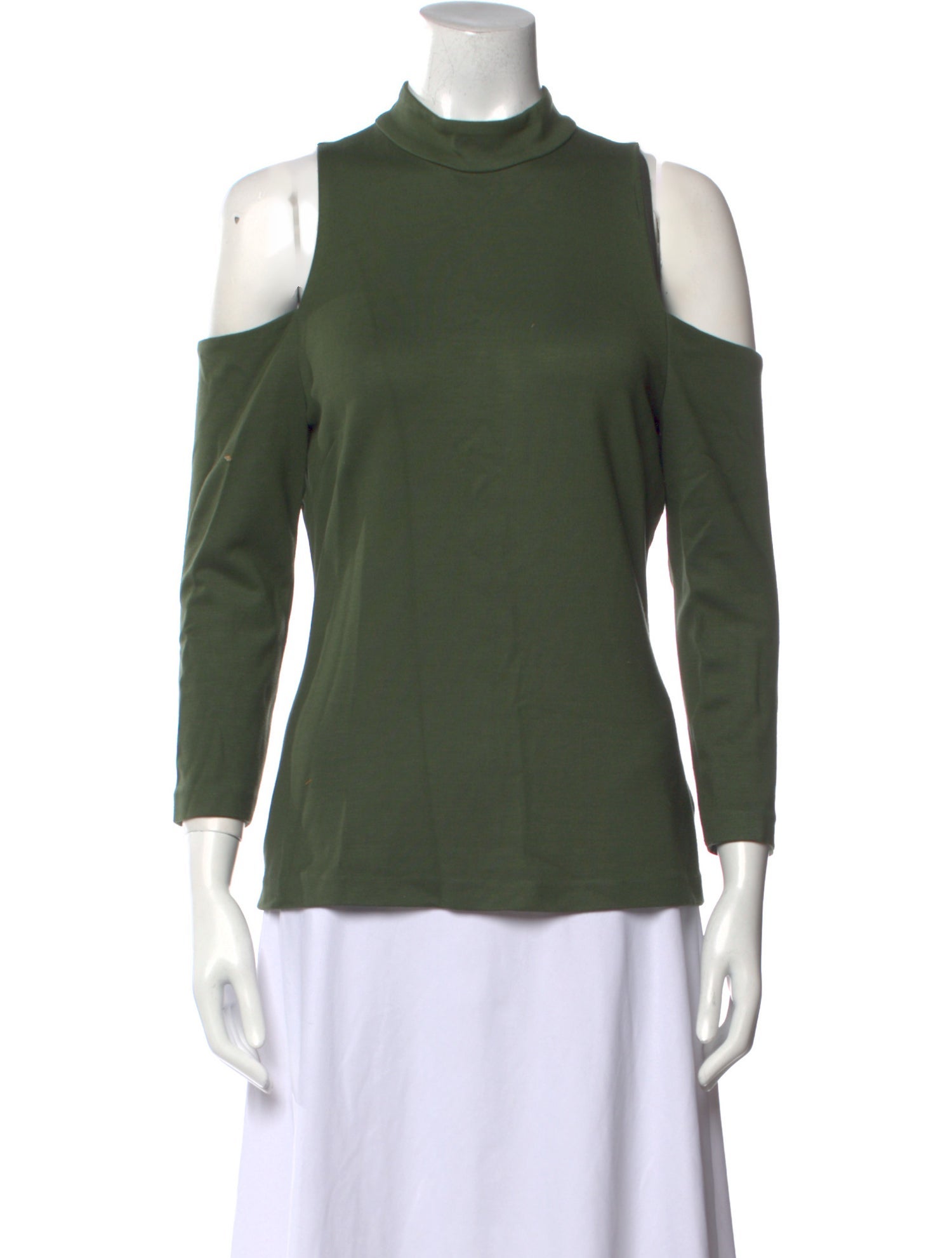 L'Agence Mock Neck Three-Quarter Sleeve Top