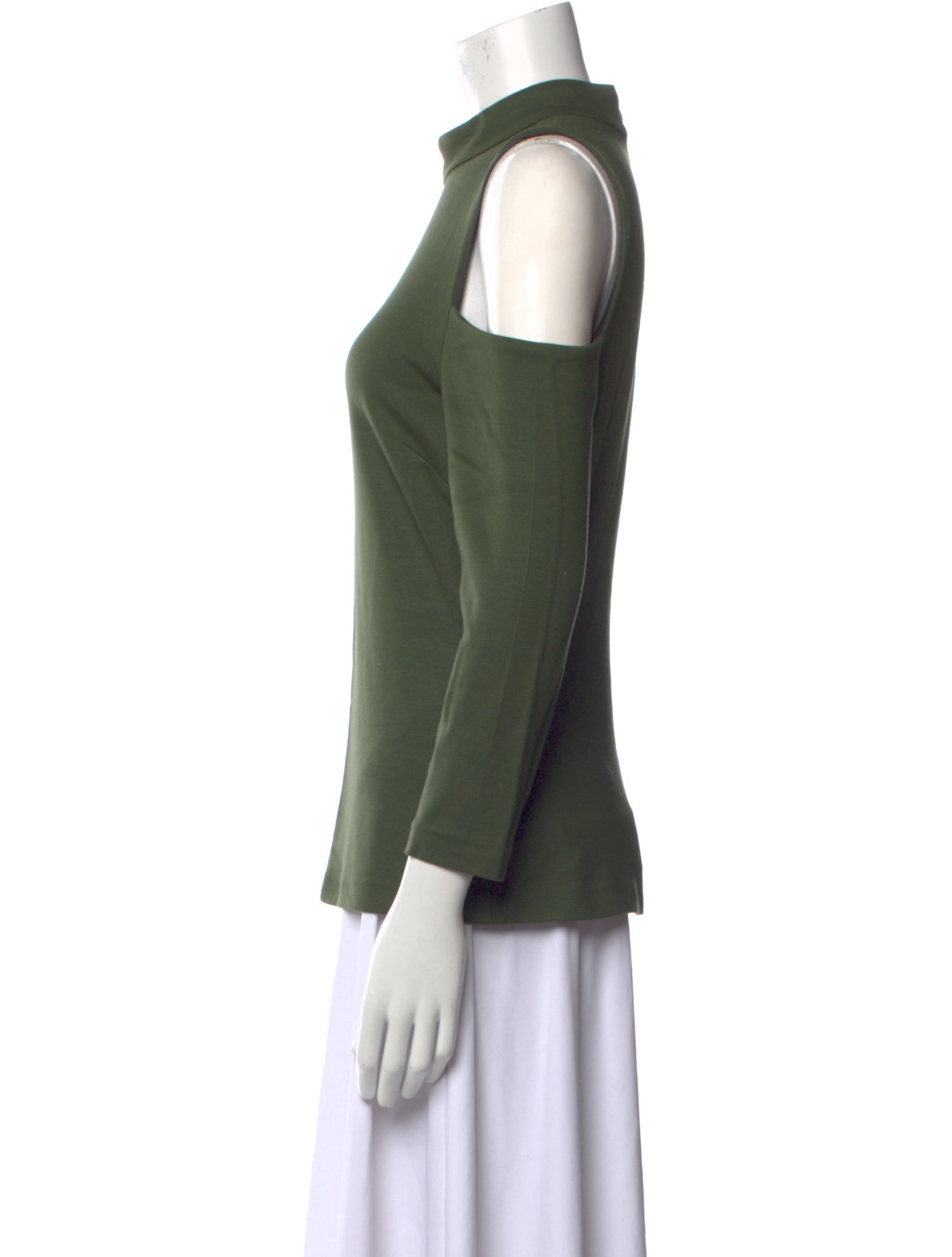 L'Agence Mock Neck Three-Quarter Sleeve Top