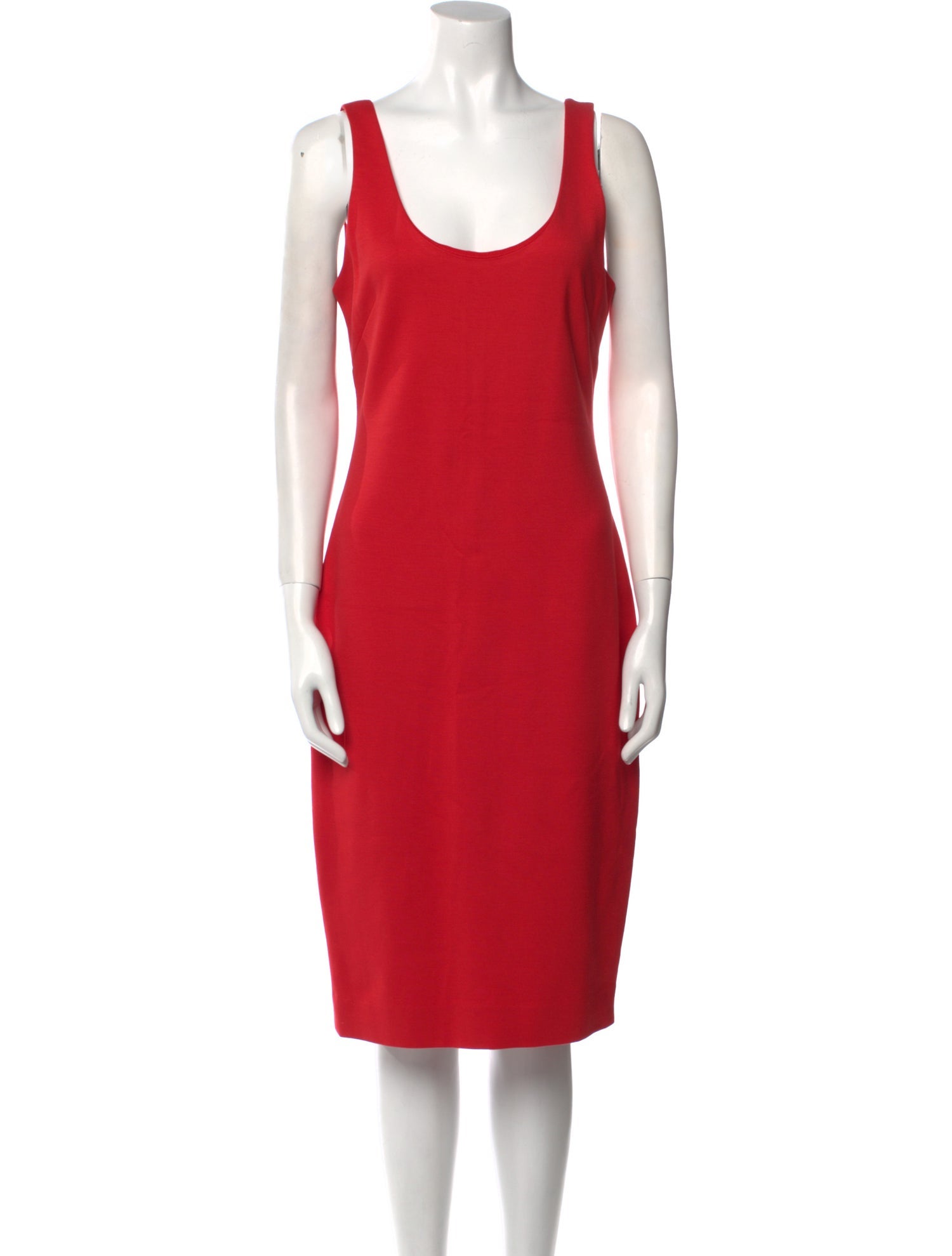 L'Agence Scoop Neck Midi Length Dress