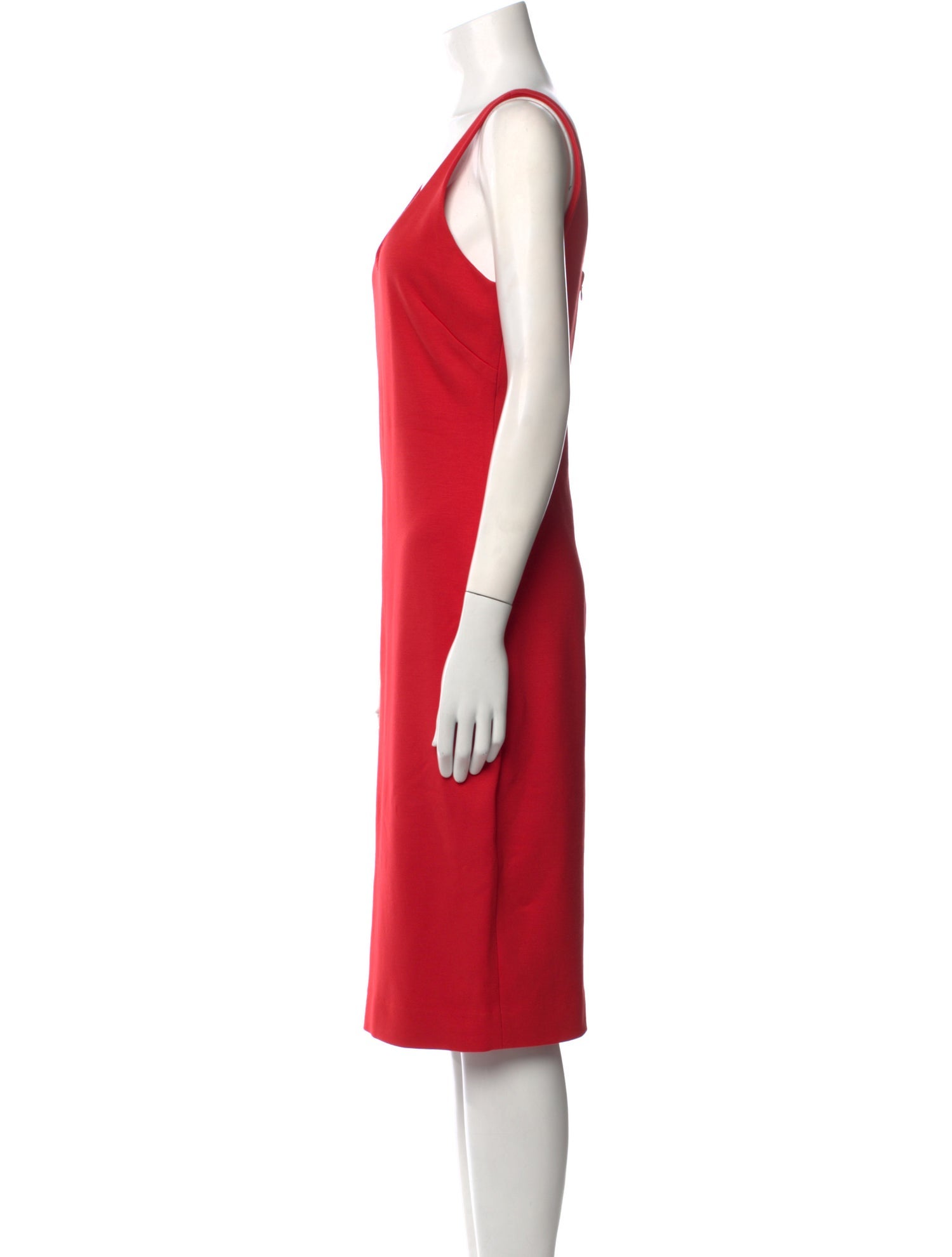 L'Agence Scoop Neck Midi Length Dress