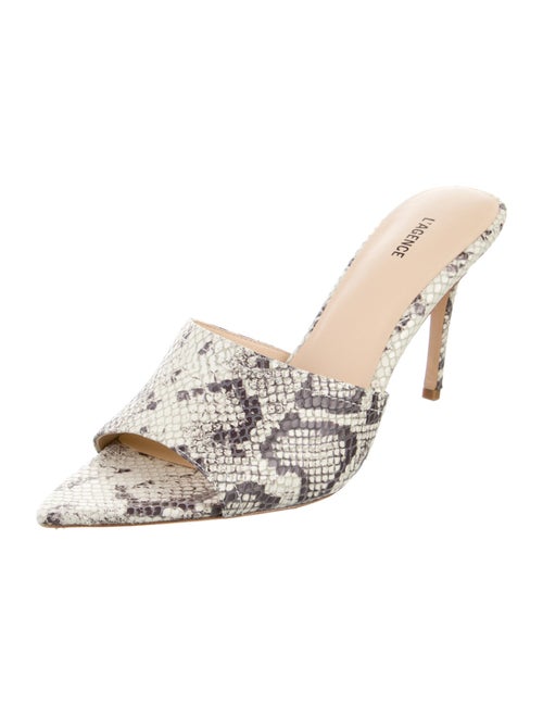 L'Agence Leather Animal Print Slides