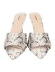 L'Agence Leather Animal Print Slides