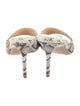 L'Agence Leather Animal Print Slides