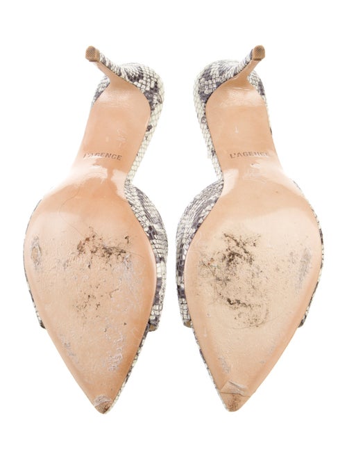 L'Agence Leather Animal Print Slides