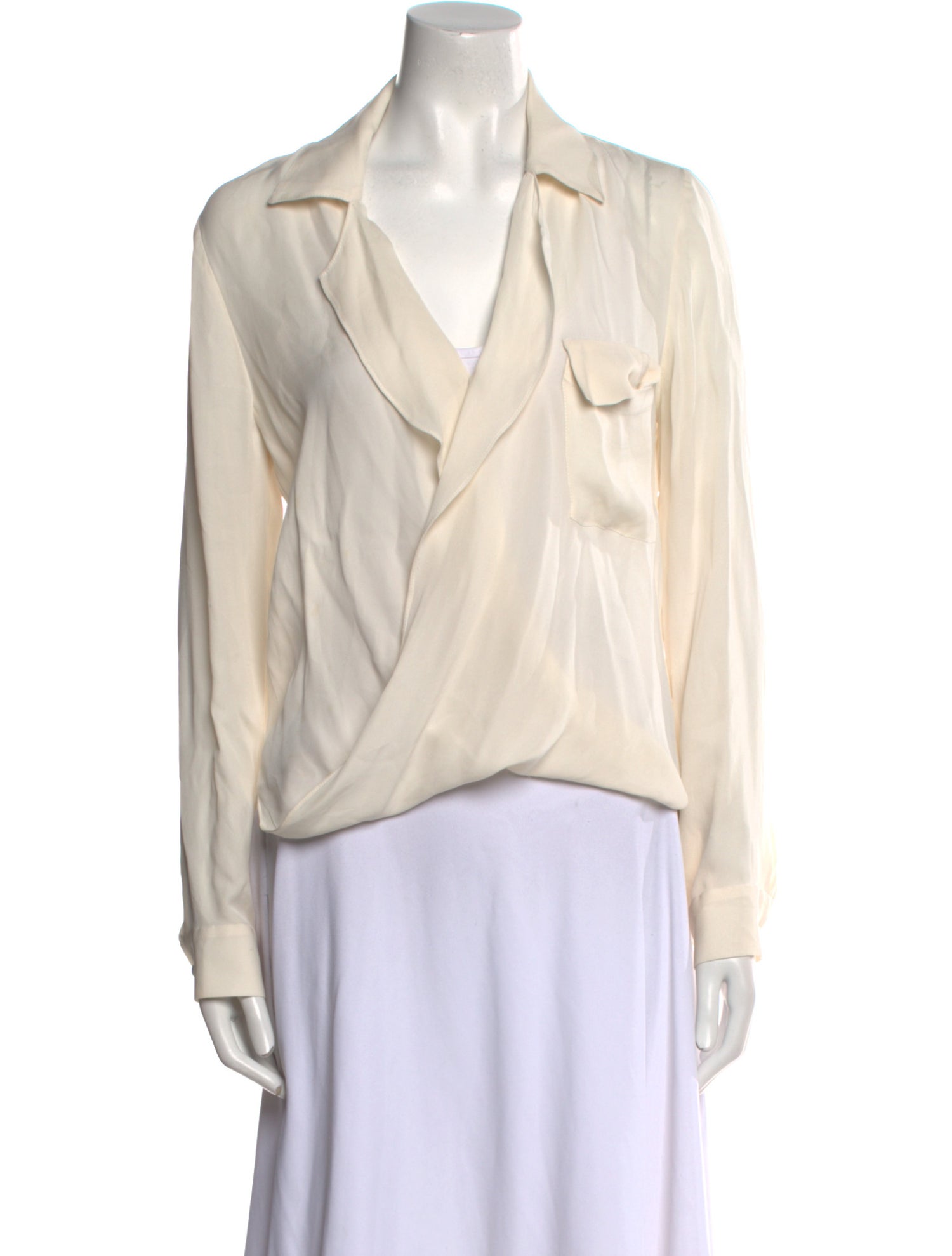 L'Agence Silk Long Sleeve Blouse