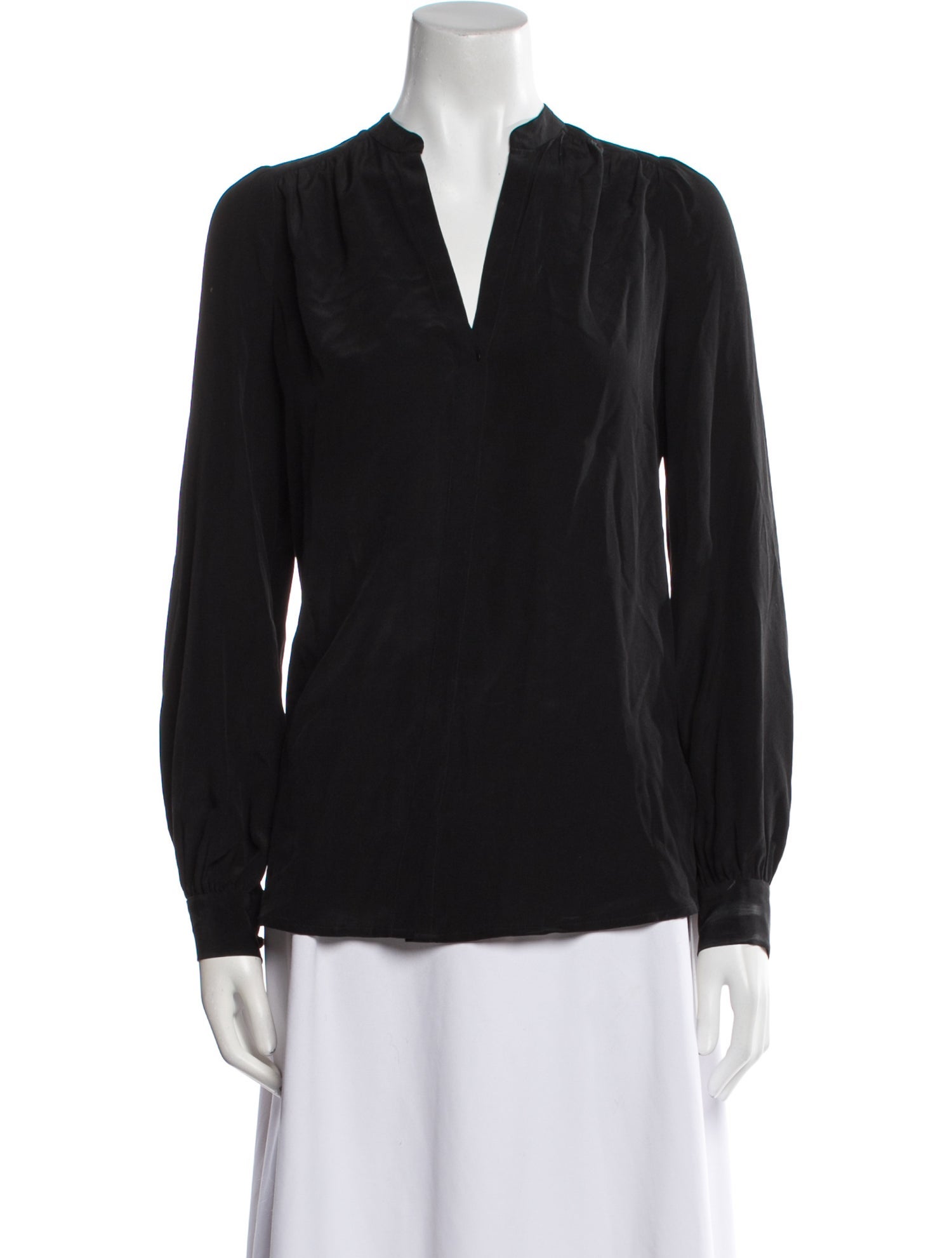 L'Agence Silk V-Neck Blouse