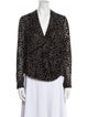 L'Agence Animal Print V-Neck Blouse
