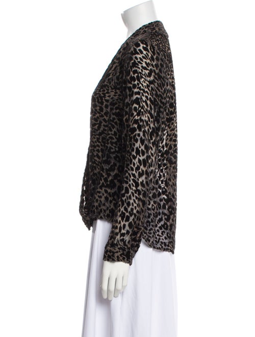 L'Agence Animal Print V-Neck Blouse
