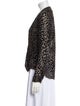 L'Agence Animal Print V-Neck Blouse