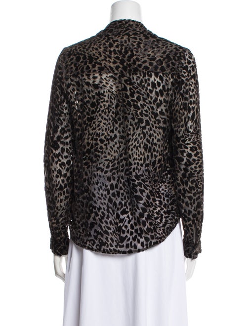 L'Agence Animal Print V-Neck Blouse